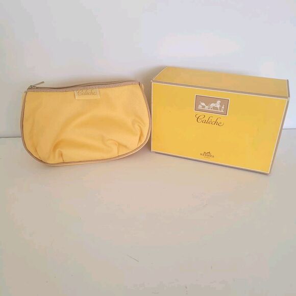 Hermès Vintage Caleche Fragrance Cosmetic Toilet Bag Pouch Zip Small Orange Box - Picture 1 of 10